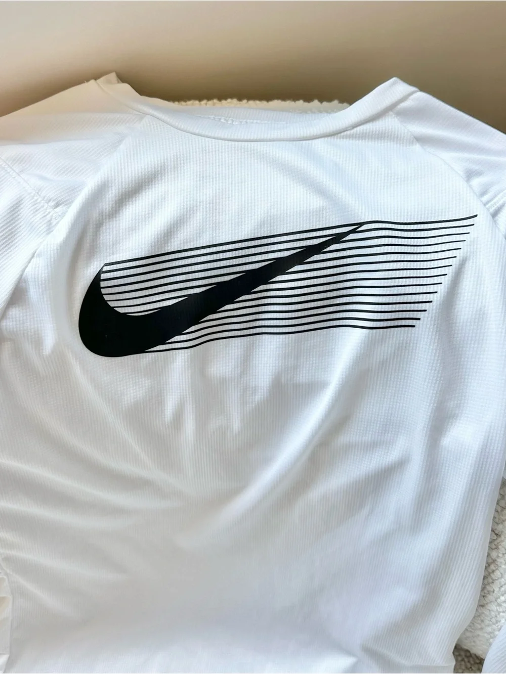 Nike Dri-Fit Boys White Tee Long Sleeve